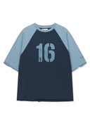 RAW EDGE RAGLAN TOP IN NAVY image 2