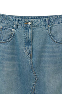 DAMAGE POINT LONG DENIM SKIRT IN BLUE image 3