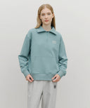 CLASSIC LOGO HALF ZIPUP SWEATSHIRT IN MINT GREY image 11