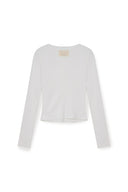 SNAP DETAIL SLIM TOP IN IVORY image 3