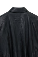 SMALL LOGO FAUX LEATHER ZIP UP JUMPER IN BLACK image 5