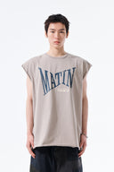 RAW EDGE CUT OUT SLEEVELESS TOP FOR MEN IN BEIGE image 17