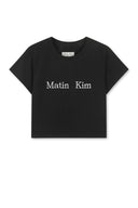 MATIN KIM LOGO CROP TOP IN BLACK image 1