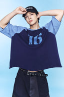 RAW EDGE RAGLAN TOP IN NAVY image 12