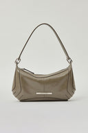 LEATHER TWO WAY HOBO BAG IN KHAKI image 1
