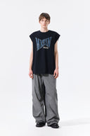 RAW EDGE CUT OUT SLEEVELESS TOP FOR MEN IN BLACK image 18