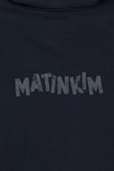 BACK LOGO JERSEY HOOD VEST IN NAVY image 17