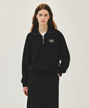 SMALL CLASSIC LOGO HALF ZIPUP SWEATSHIRT IN BLACK image 12