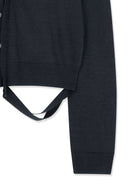 STRING DETAIL KNIT CARDIGAN IN DARK NAVY image 16