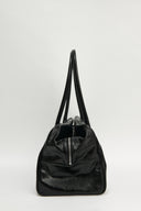 COWHIDE LEATHER BIG SQUARE BAG IN BLACK