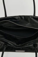 COWHIDE LEATHER BIG SQUARE BAG IN BLACK