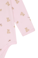 BABY BEAR ALLOVER BODYSUIT 3PCS SET-UP IN LIGHT PINK