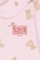 BABY BEAR ALLOVER BODYSUIT 3PCS SET-UP IN LIGHT PINK