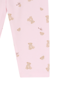 BABY BEAR ALLOVER BODYSUIT 3PCS SET-UP IN LIGHT PINK