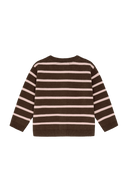 BABY CLASSIC LOGO STRIPE KNIT CARDIGAN IN BROWN