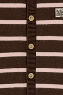 BABY CLASSIC LOGO STRIPE KNIT CARDIGAN IN BROWN