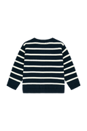 BABY CLASSIC LOGO STRIPE KNIT CARDIGAN IN NAVY