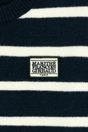 BABY CLASSIC LOGO STRIPE KNIT CARDIGAN IN NAVY