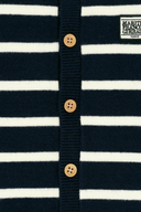 BABY CLASSIC LOGO STRIPE KNIT CARDIGAN IN NAVY