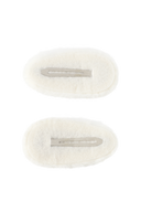 KIDS FUR HAIR PIN 2PACK IN CREAM