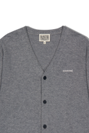 BASIC V NECK CARDIGAN IN HEATHER GREY