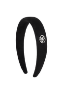 CIRCLE LOGO SUEDE HAIRBAND IN BLACK