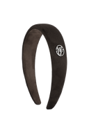 CIRCLE LOGO SUEDE HAIRBAND IN BROWN