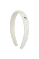 TWEED HAIRBAND IN IVORY