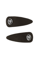 CIRCLE LOGO SUEDE HAIR PIN 2PACK IN BROWN