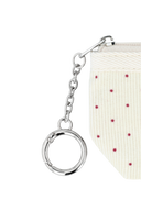 MINI CORDUROY POUCH KEYRING IN IVORY