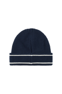 MICRO CLASSIC LOGO COLOR BLOCK BEANIE IN NAVY