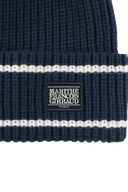 MICRO CLASSIC LOGO COLOR BLOCK BEANIE IN NAVY