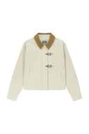 W COTTON CROP WORK JACKET IN CREAM