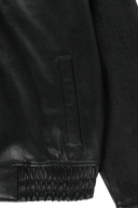 FAUX LEATHER COLLAR JACKET IN BLACK