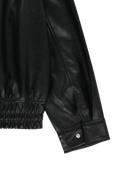 FAUX LEATHER COLLAR JACKET IN BLACK