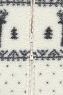 HIGH NECK PATTERN FLEECE JACKET IN IVORY