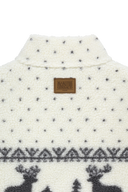 HIGH NECK PATTERN FLEECE JACKET IN IVORY