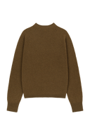 W PREMIUM MERINO WOOL HALF NECK KNIT IN BROWN