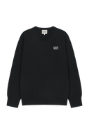 W MICRO CLASSIC LOGO V-NECK KNIT IN BLACK