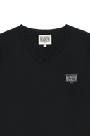 W MICRO CLASSIC LOGO V-NECK KNIT IN BLACK