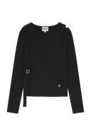 W WRAP KNIT IN BLACK