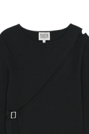 W WRAP KNIT IN BLACK