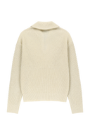 W CABLE POINT HALF ZIP-UP KNIT IN IVORY