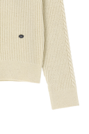 W CABLE POINT HALF ZIP-UP KNIT IN IVORY