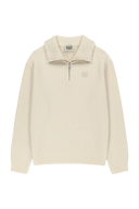 SMALL CLASSIC LOGO OVERSIZED HALF ZIP-UP KNIT IN IVORY