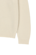 SMALL CLASSIC LOGO OVERSIZED HALF ZIP-UP KNIT IN IVORY