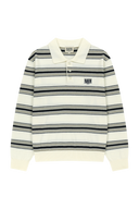 SMALL CLASSIC LOGO MULTI STRIPE POLO KNIT IN IVORY