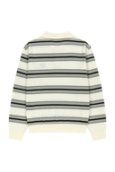 SMALL CLASSIC LOGO MULTI STRIPE POLO KNIT IN IVORY