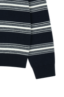 SMALL CLASSIC LOGO MULTI STRIPE POLO KNIT IN NAVY