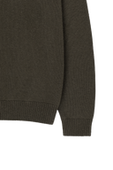 SMALL CLASSIC LOGO OVERSIZED V-NECK KNIT PULLOVER IN DARK BROWN